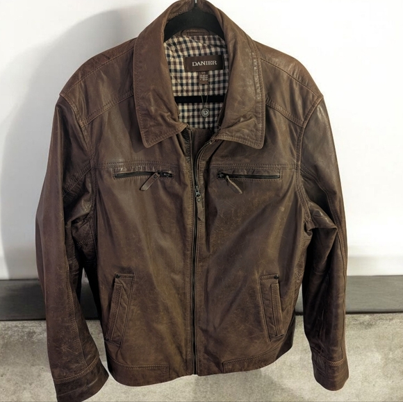 Danier Brown Leather Jacket - Picture 1 of 5